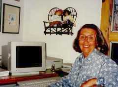Betsy Byars at her computer